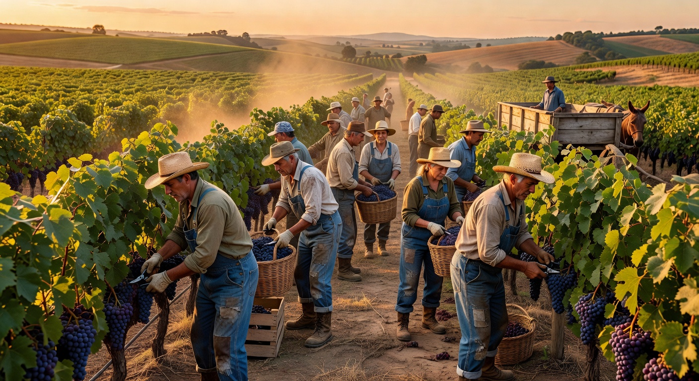 Trabajadores del viñedo